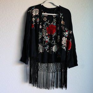 Zara Fringe Kimono